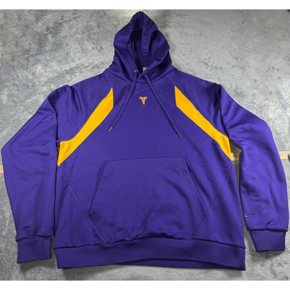 Nike Kobe Bryant Therma-Fit Hoodie Mens Size M Purple Gold Sweatshirt HJ8109-547